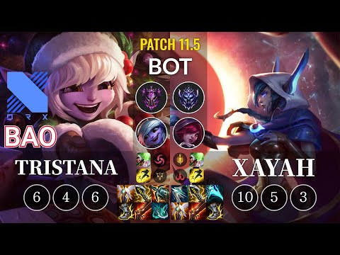 DRX BAO Tristana vs Xayah Bot - KR Patch 11.5