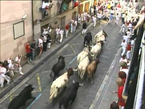 July 7 2004 encierro with Torrestrella bulls in Pamplona