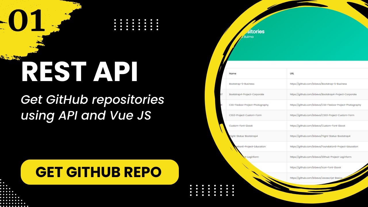Get GitHub repositories using API and Vue JS