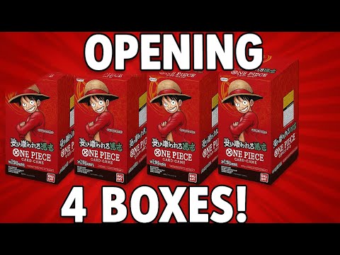 One Piece cards OP13 opening!! 4 boxes for a red manga card!?