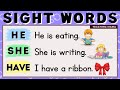 LET'S READ! | SIGHT WORDS SENTENCES | HE, SHE, HAVE | PRACTICE READING ENGLISH | TEACHING MAMA