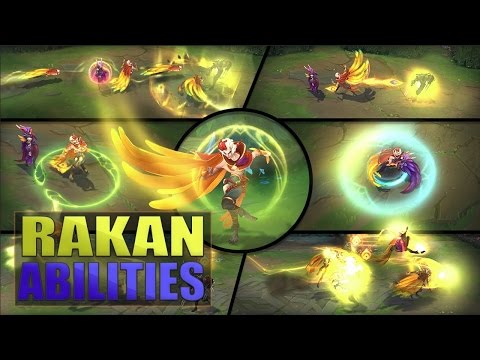 RAKAN ABILITIES SPOTLIGHT GAMEPLAY - League of Legends New Champion