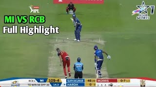 Royal challengers Bangalore vs Mumbai Indians 48th IPL Match Highlights | RCB vs MI