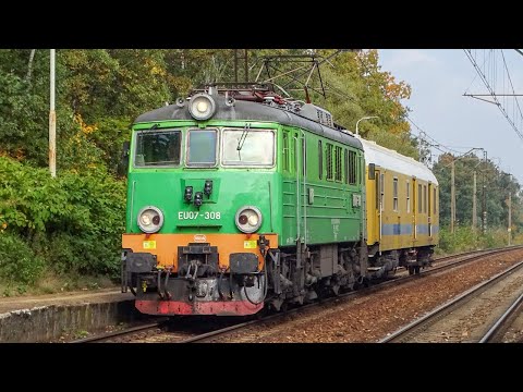 Zielona EU07-308 PKP Cargo z wagonem PLK | Dwa ujęcia | Bytom Północny & Radzionków