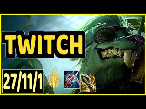 TWITCH VS JINX - 27/11/1 KDA ADC GAMEPLAY