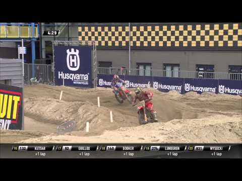 Tim Gajser passes Pauls Jonass MXGP of The Netherlands 2015