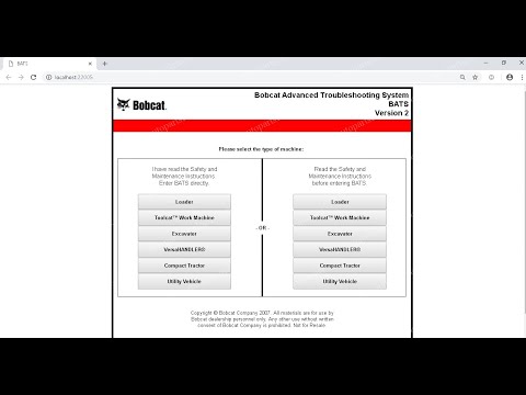 Bobcat BATS  Advanced Troubleshooting System - Training