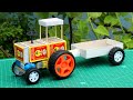 How To Make A Mini Matchbox Tractor With Trolley At Home DIY Agriculture Machine Science Project