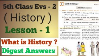 5th EVS 2 Lesson 1 What is History  Digest question answer Maharashtra board.
