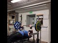 155kg bench press with close grip 5 reps for 3 sets,legs up