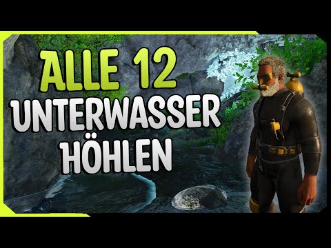 Alle 12 Unterwasser Höhlen von The Island ( ARK Ascended ) Silizium Perlen Spots + Base Bau