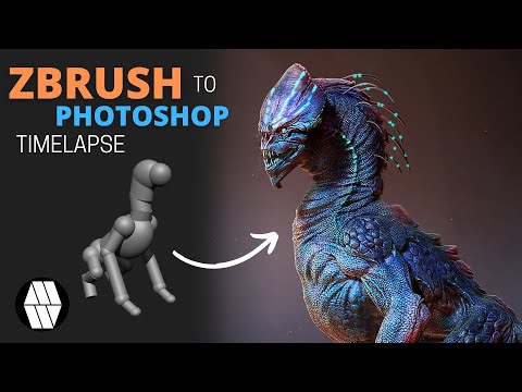 ZBrush to Photoshop Timelapse - 'Creature Concept' Fan Art