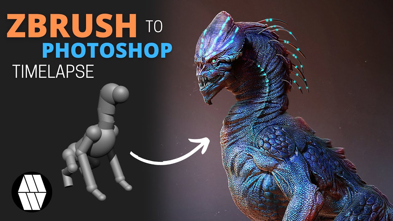 ZBrush to Photoshop Timelapse - 'Creature Concept' Fan Art