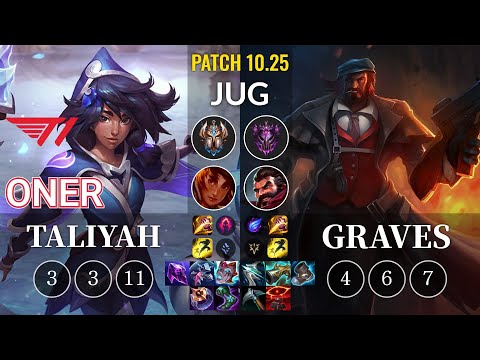 T1 Oner Taliyah vs Graves Jungle - KR Patch 10.25