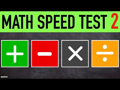 Math Speed Test #2 - 20 Math Problems Addition Subtraction Multiplication Division Mental Math Drill