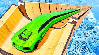 Jumping LONG CARS Across ENTIRE MAP in GTA!
