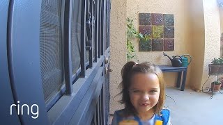 Little Girl Practices Her Girl Scout Cookie Sales Pitch Via Ring Video Doorbell Pro | RingTV