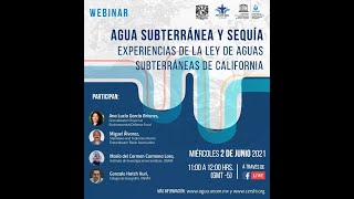 Webinar: Agua Subterránea y Sequía. Experiencias de la Ley de Aguas Subterráneas de California.