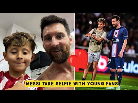 😍 Messi Hugs and takes a Photo with Young Fans during the match of PSG vs Ajaccio