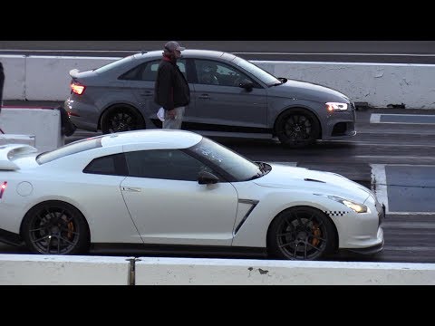 2018 Audi RS3 vs GTR - 1/4 mile race