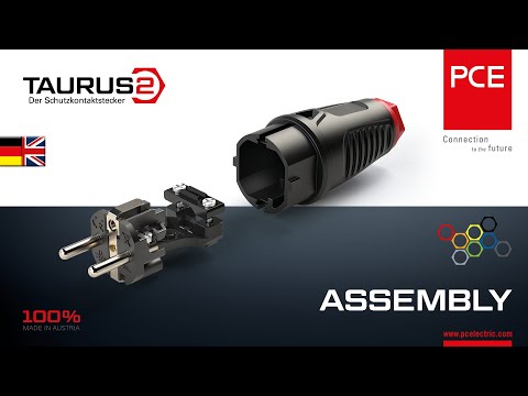 Taurus2 Gummistecker schwarz/rot 16A IP54 2-fach Schutzleitersystem