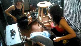 Niky & Nika playing Girlschool's 'Furniture Fire'