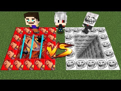 HELLO NEIGHBOR VS TROLL ÇUKUR ŞANS BLOKLARI - Minecraft