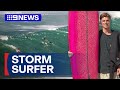 Storm surfer: Daring local tackles 'biggest Bondi wave ever' | 9 News Australia