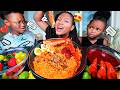CHEESY 2X SPICY KING CRAB BULDAK NOODLES SEAFOOD MUKBANG QUEEN BEAST