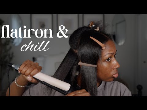 Flatiron & Chill | Flatiron my hair start to finish + relaxing lofi music | Niara Alexis
