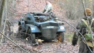 preview picture of video 'Sons of valor ww2 reenactment event. ww2 Dingo armoured car stuck in the mud'