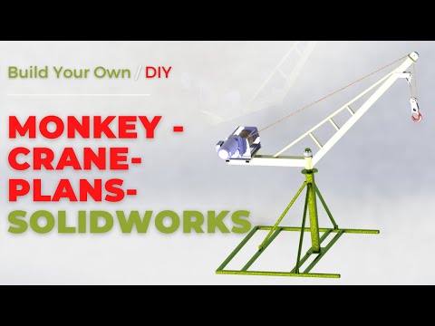 , title : 'Monkey Crane Machine CAD, DIY Lifting Equipment for Construction Site - 1 Ton Capacity'