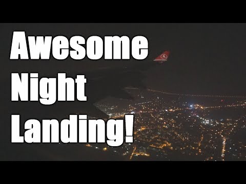 Beautiful Turkish Airbus A330 Night Landing at Istanbul Atatürk Airport! Video