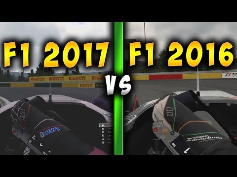 F1 2017 VS F1 2016 GAMEPLAY COMPARISON AT BELGIUM