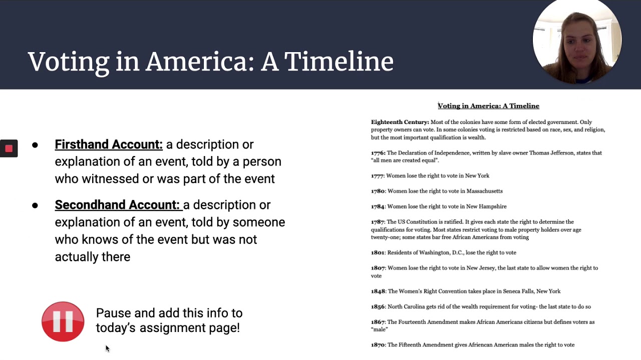 Firsthand and Secondhand Accounts Lesson