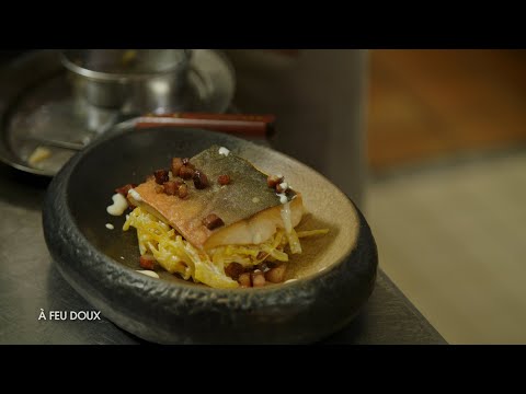 Omble chevalier et carbonara de butternut