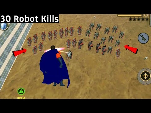 Vegas Crime Simulator - (SuperHero Kill 30 Car Robots) - 30 Car Robot Group fight with eyes laser