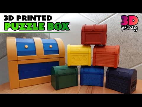3D Printed Treasure Chest Puzzle Box - New Version!