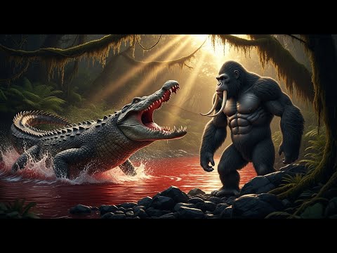 The Red River Ambush: Titan Ape vs Sarcosuchus | Prehistoric Battle