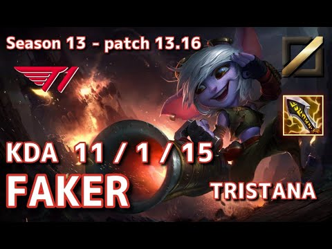 【KRサーバー/M1】T1 Faker トリスターナ(Tristana) VS ニーコ(Neeko) MID - Patch13.16 KR Ranked【LoL】