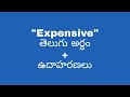 Expensive meaning in telugu with examples | Expensive తెలుగు లో అర్థం @meaningintelugu