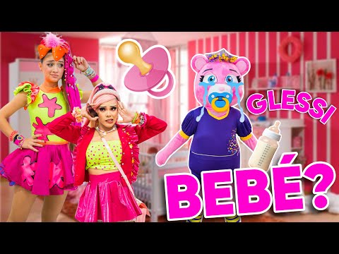 GLESSI ES UNA BEBÉ | Usa biberón,chupón y pañal | GIGGLES KIDS