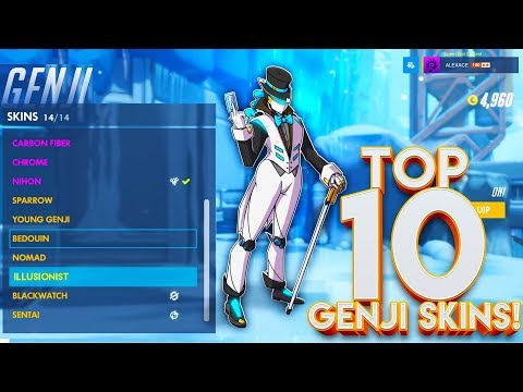 TOP 10 OVERWATCH GENJI FAN SKINS!