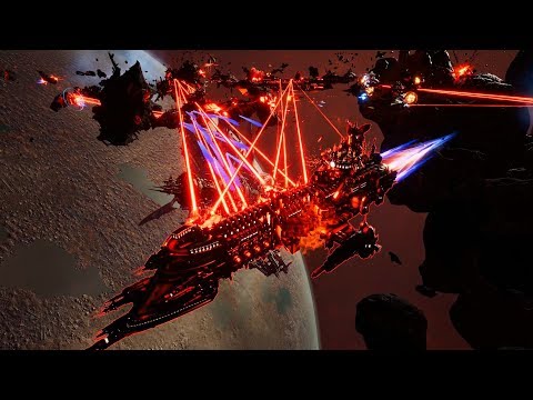 Chaos vs Imperial Navy! - Massive Battle, Skirmish Gameplay, Battlefleet Gothic Armada 2