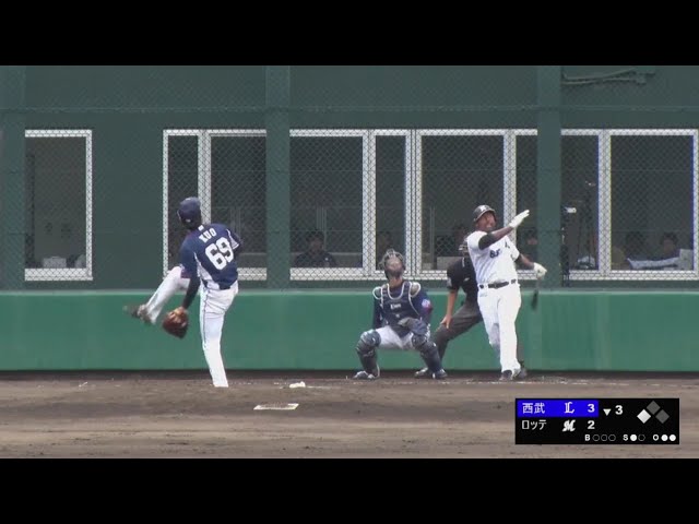 【ファーム】一発攻勢!! マリーンズ・ペゲーロの2ランHRで逆転!! 2018/6/14 M-L(ファーム)