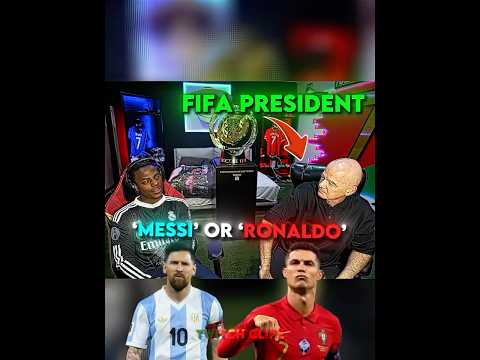 Speed asks FIFA President Messi or Ronaldo 🥶 #ishowspeed #worldcup #ronaldo #messi