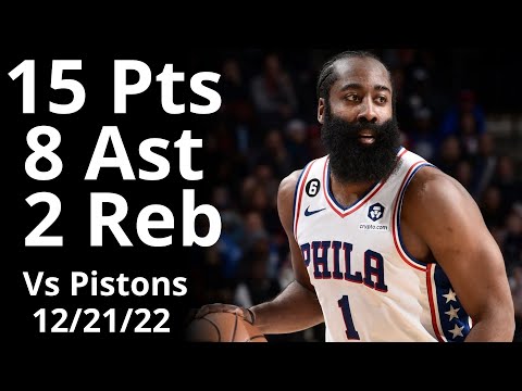 James Harden 15 Pts 8 Ast vs Pistons Highlights