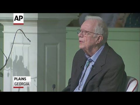 Former President Jimmy Carter is back to teaching Sunday school in Georgia after taking time off to undergo surgery. Speaking at the Maranatha Baptist Church in Plains, Carter spoke about a recent phone call he had with President Donald Trump. (June 9)