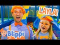 Blippi & Layla Have a Slide Race in an Indoor Playground! | Blippi Full Episodes