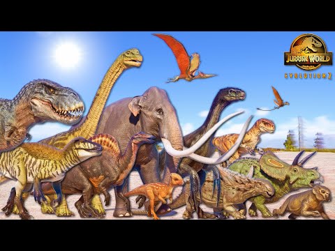 ALL 147 DINOSAURS, REPTILES & MAMMALS SPEED COMPARISON IN JURASSIC WORLD EVOLUTION 2